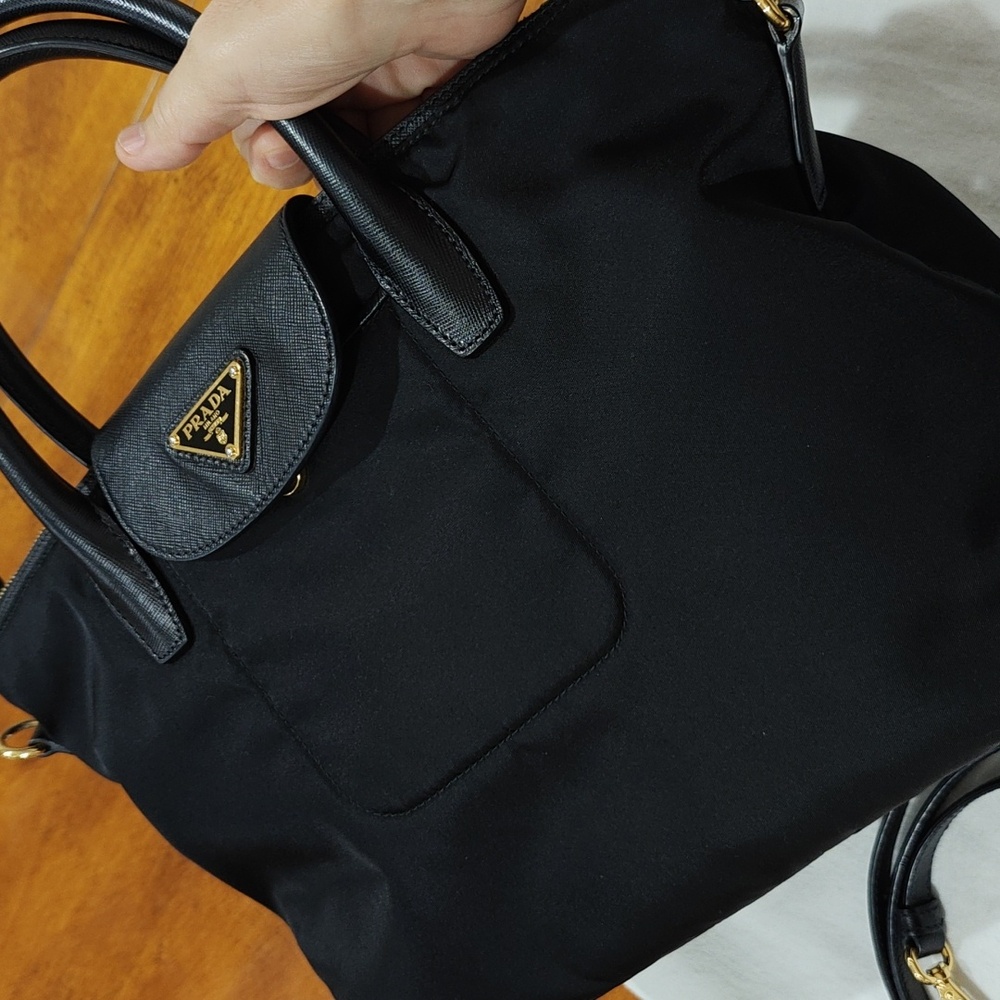 Prada Black Nylon And Leather Satchel Bag - Picture 3 of 17